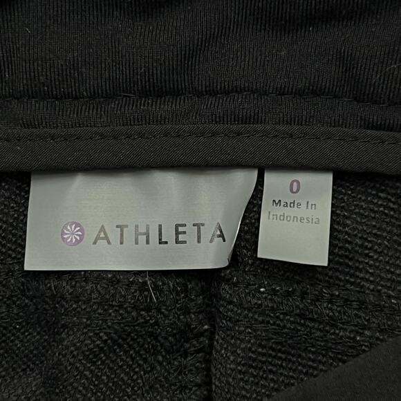 Athleta Pants Womens 0 Black Straight Leg Nylon Spandex Hiking Travel Stretch - Picture 4 of 10